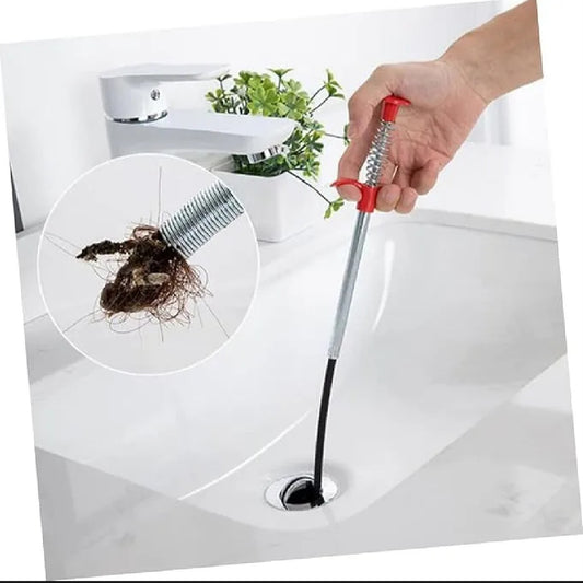 Metal Flexible 60cm Wire Brush Drain Cleaner | Sink, Sewer & Pipe Dredging Tool | Clog Remover