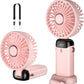 Digital Display Portable Mini Fan – 5-in-1 Multipurpose USB-C Rechargeable Handheld Fan - With Cable (Random Color)