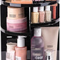 360° Rotating Cosmetic Organizer – Black Makeup Storage Box for Skincare & Beauty Essentials
