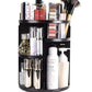 360° Rotating Cosmetic Organizer – Black Makeup Storage Box for Skincare & Beauty Essentials