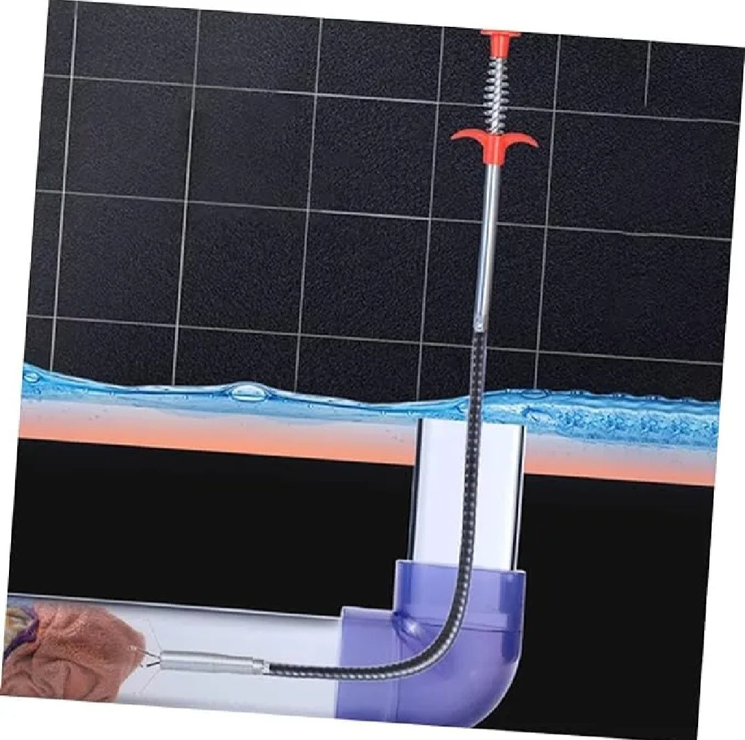 Metal Flexible 60cm Wire Brush Drain Cleaner | Sink, Sewer & Pipe Dredging Tool | Clog Remover