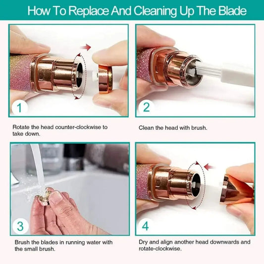 2 in 1 Electric Eyebrow Trimmer & Facial Shaver – Rechargeable Hair Remover for Women