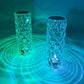 16 Colors Crystal Rose Touch Lamp – USB Rechargeable Acrylic Bedside Table Lamp with Remote