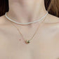 Elegant Double Layer Heart Pearl Pendant Necklace – Women’s Party Jewelry & Gift Accessory