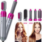 5 in 1 Hair Dryer Brush – Electric Blow Dryer, Straightener & Curling Wand Kit with Detachable Brushes (Random Color)