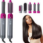 5 in 1 Hair Dryer Brush – Electric Blow Dryer, Straightener & Curling Wand Kit with Detachable Brushes (Random Color)